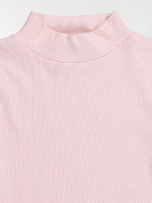 T-shirt col montant cotelé fille (3-12A) T-shirt col montant cotelé fille (3-12A)