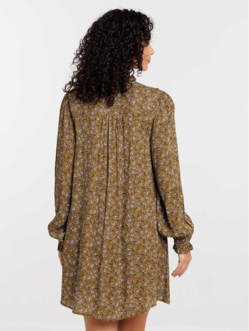 Robe fleurie boutonnée femme
