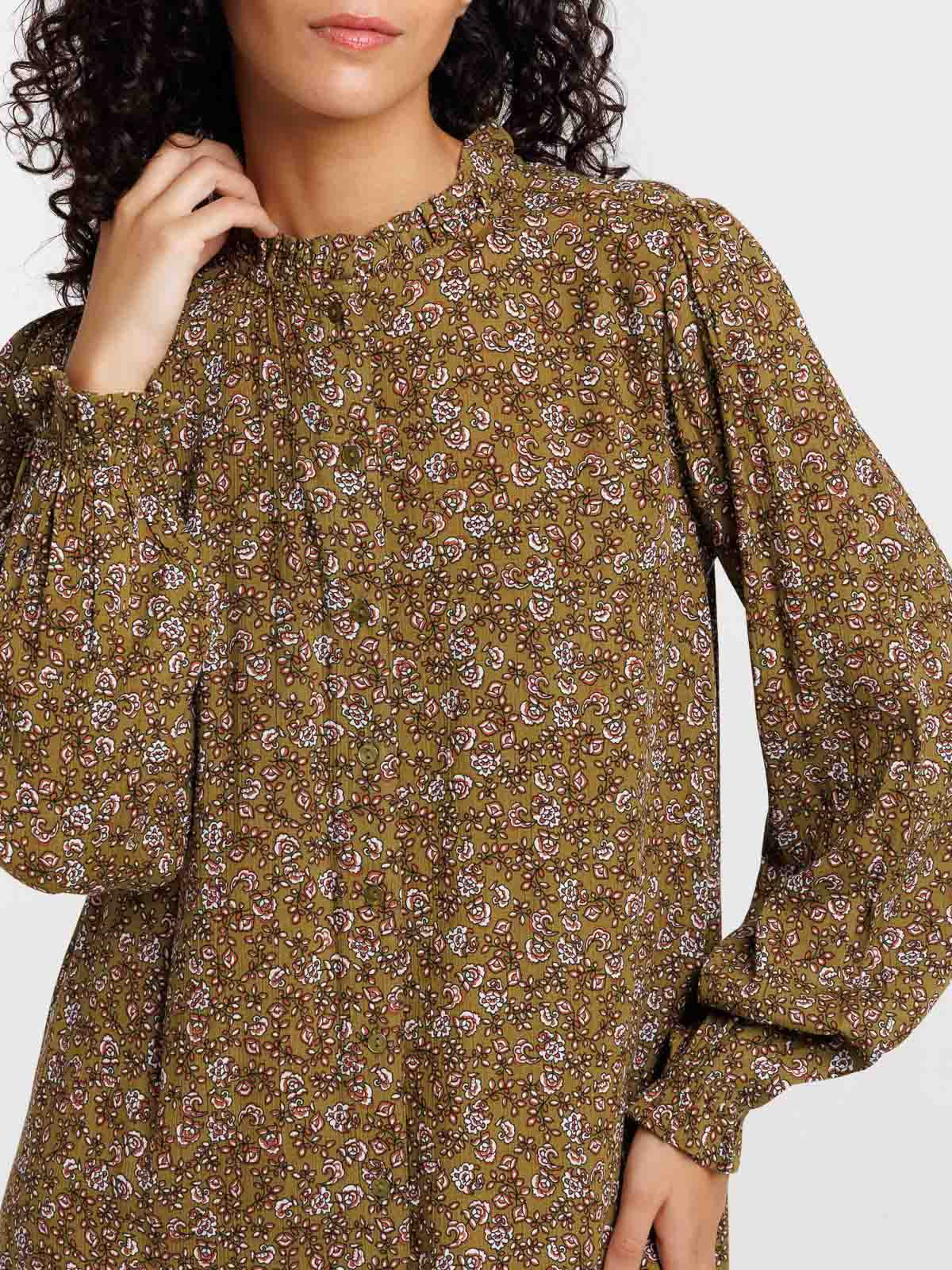 Robe fleurie boutonnée femme