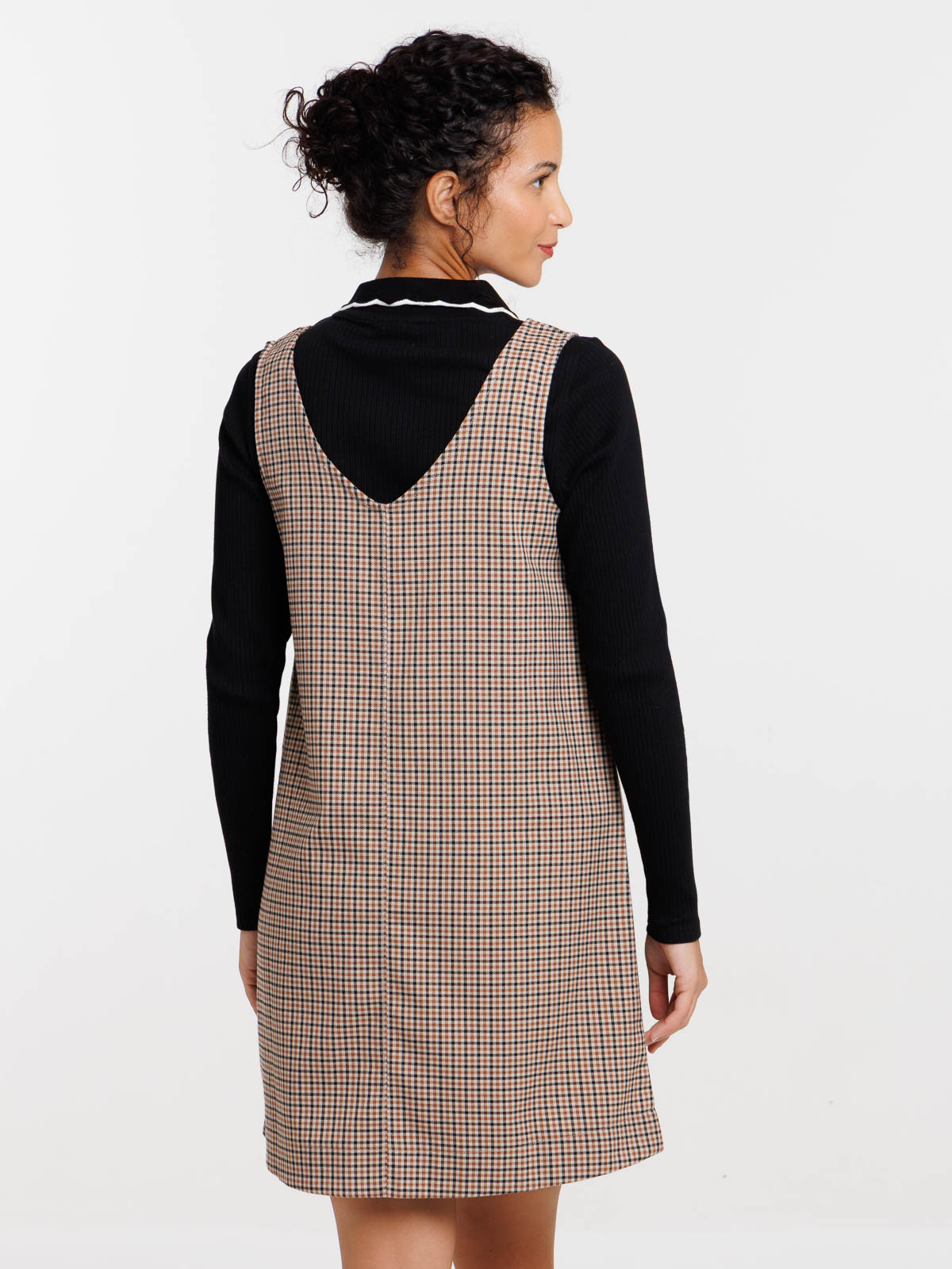 Robe chasuble à carreaux femme