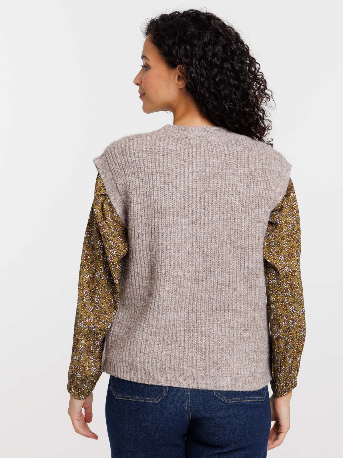 Pull sans manches boutonné femme Pull sans manches boutonné femme