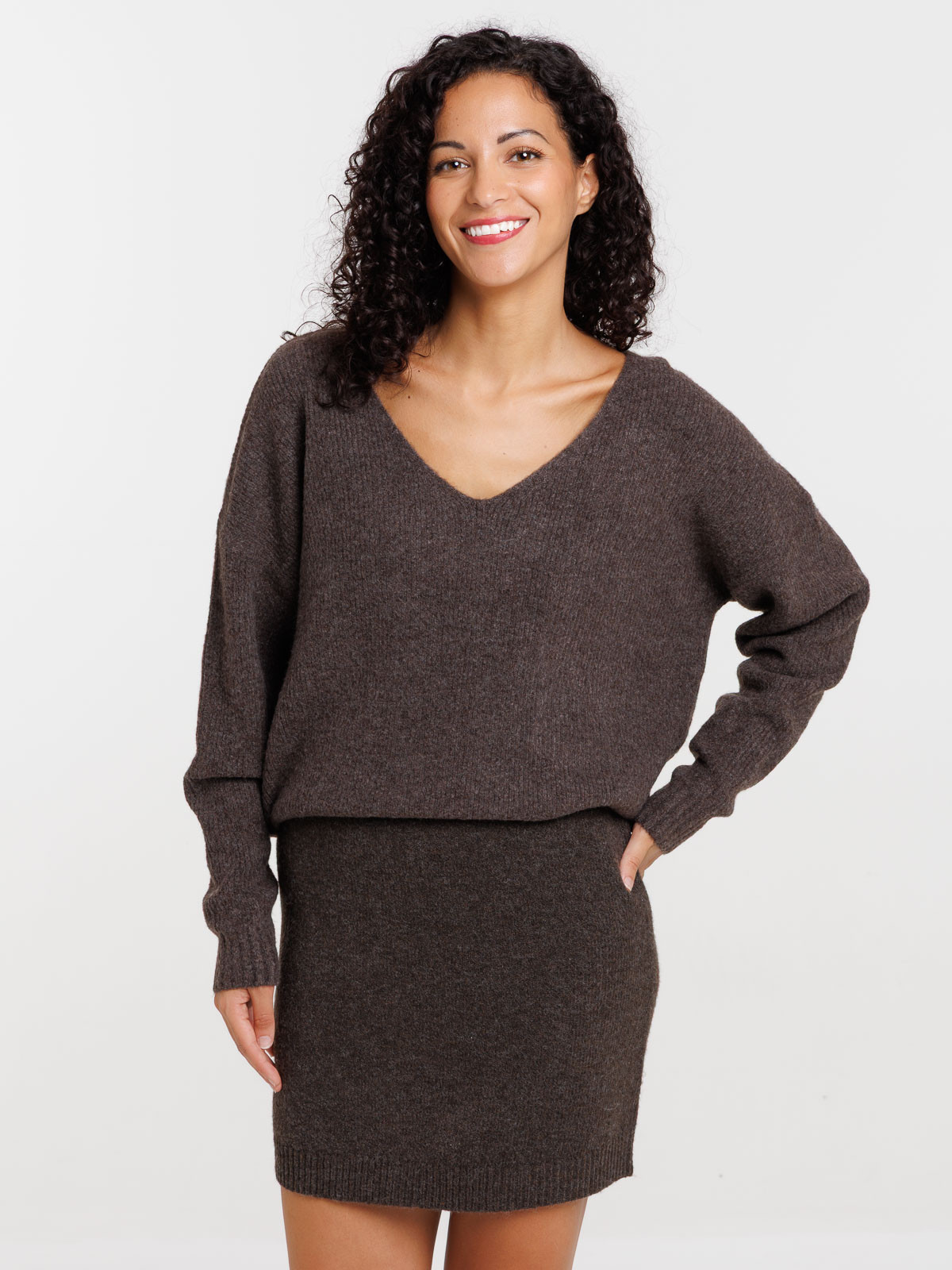 Pull col V uni basique femme Pull col V uni basique femme