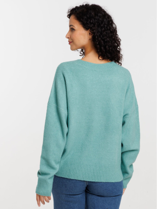 Pull basique col rond vert...