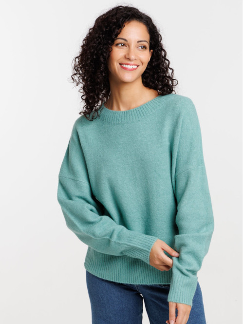 Pull basique col rond vert...