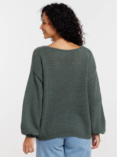 Pull basique col V olive...