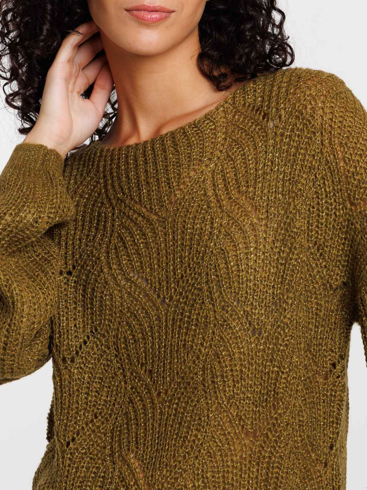 Pull ajourée vert forêt femme Pull ajourée vert forêt femme