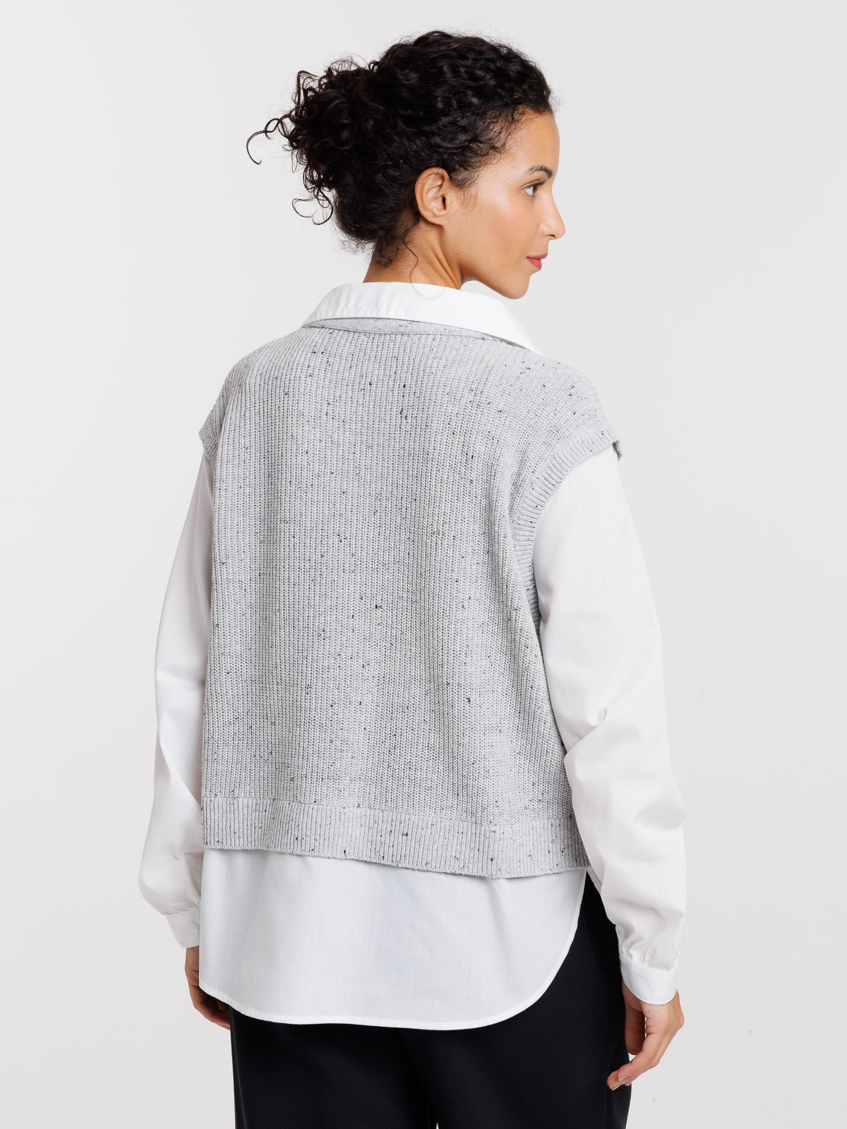 Pull effet chemise 2-en-1 femme Pull effet chemise 2-en-1 femme