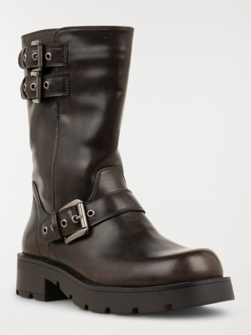 Bottines zippees plates femme 36 41