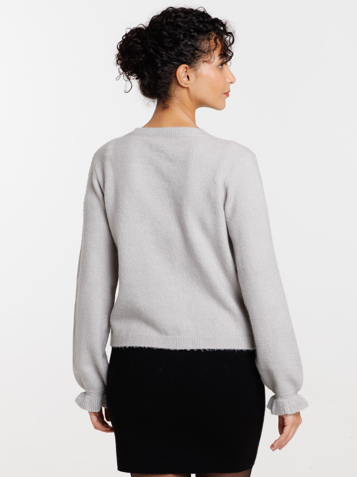 Gilet boutoné gris chiné femme Gilet boutoné gris chiné femme