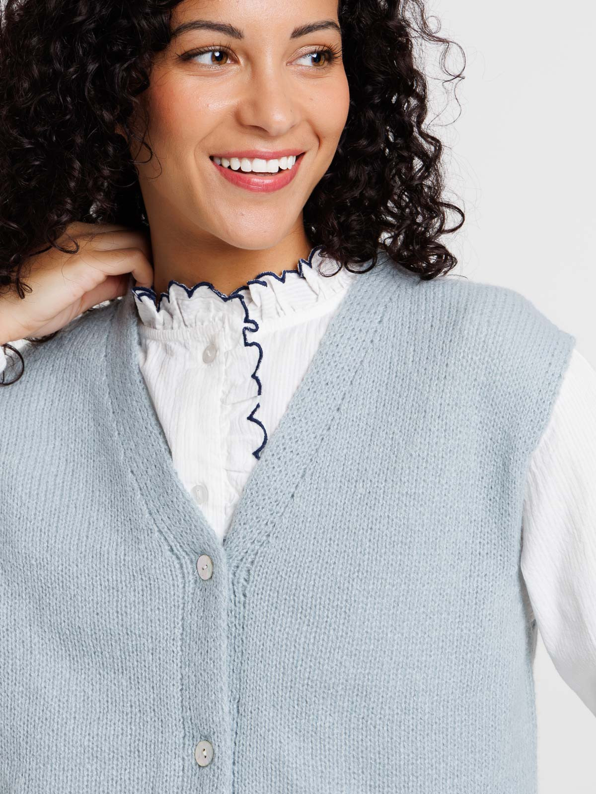 Gilet sans manches bleu glacier femme