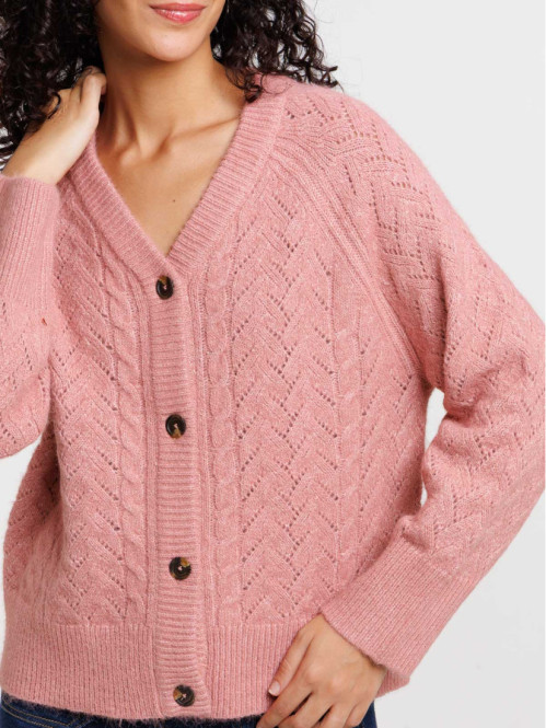 Gilet rosewood motif ajouré...