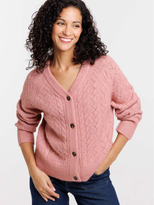 Gilet rosewood motif ajouré...