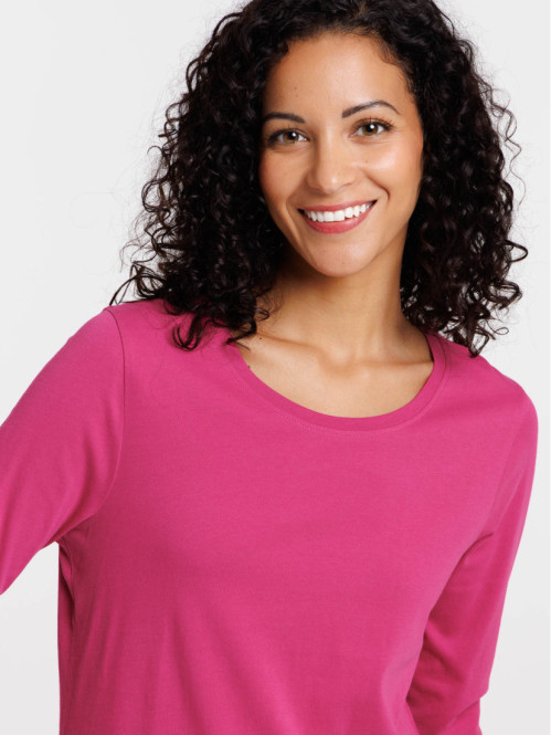 Tee-shirt coloris fushia femme