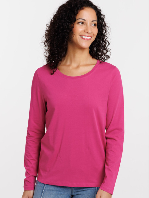 Tee-shirt coloris fushia femme