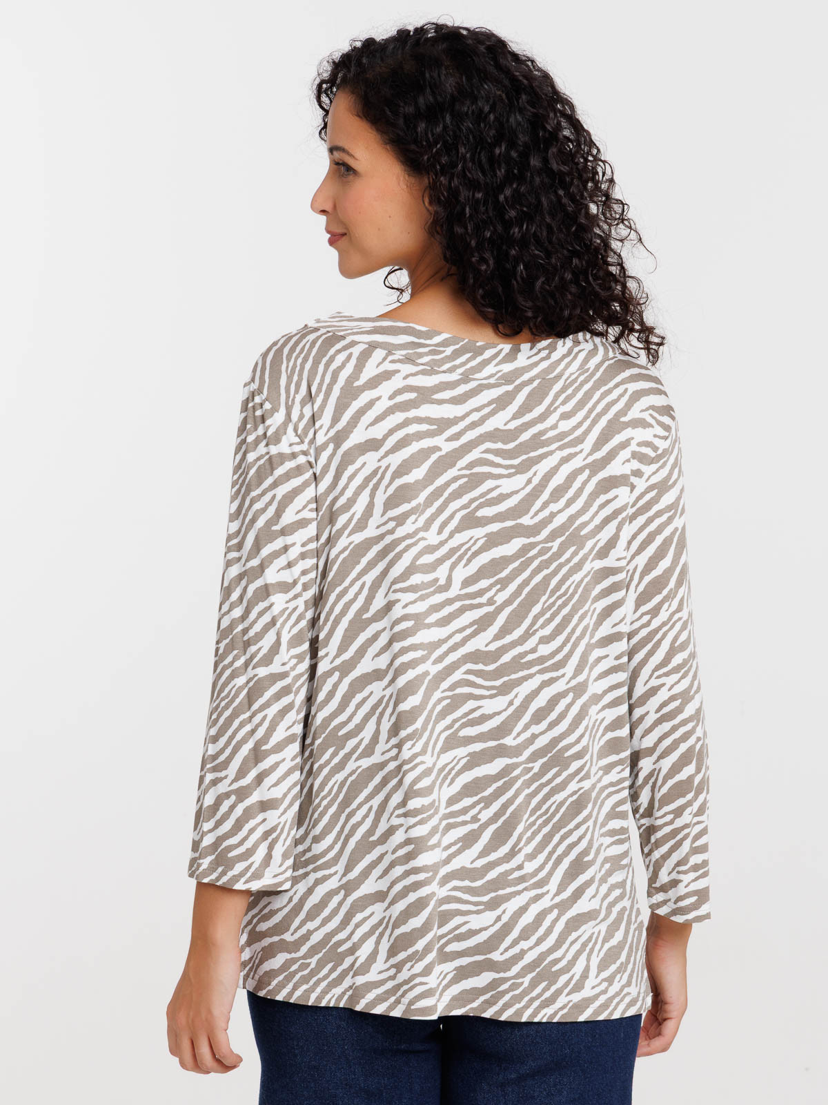 T-shirt col V motif graphique femme