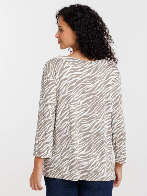 T-shirt col V motif...