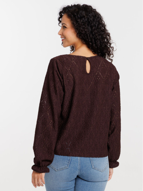 T-shirt motif ajouré femme