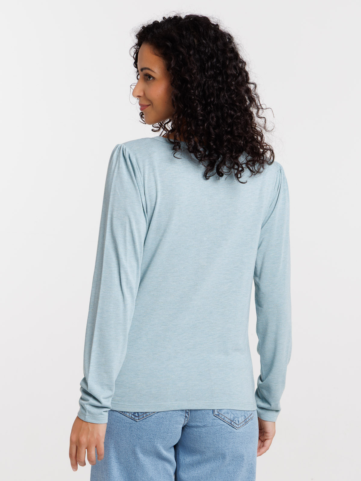T-shirt col V bleu glacier femme T-shirt col V bleu glacier femme