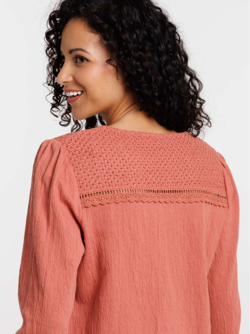 T-shirt dentelle macramé femme