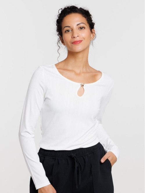 T-shirt col rond bijou...