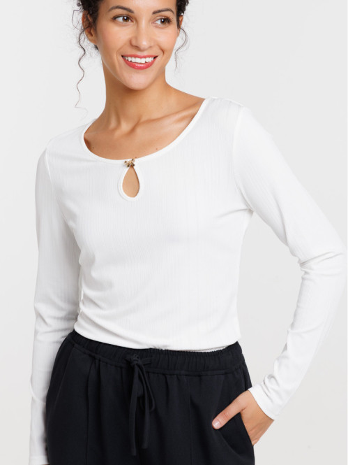 T-shirt col rond bijou...
