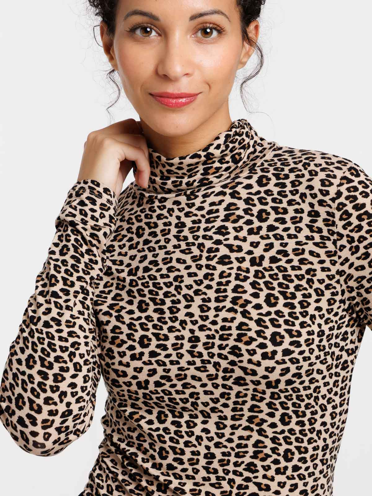 T-shirt col roulé léopard femme T-shirt col roulé léopard femme