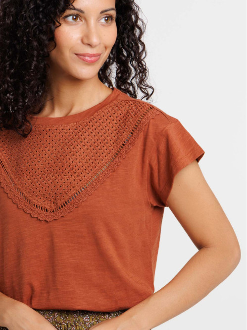 T-shirt dentelle macramé...