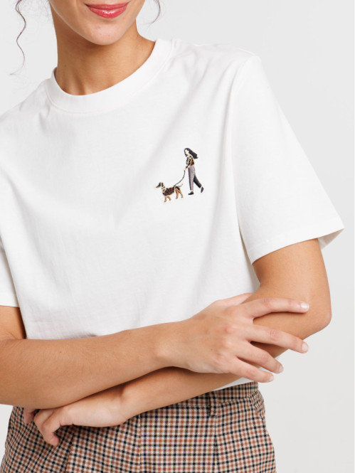 T-shirt motif teckel femme