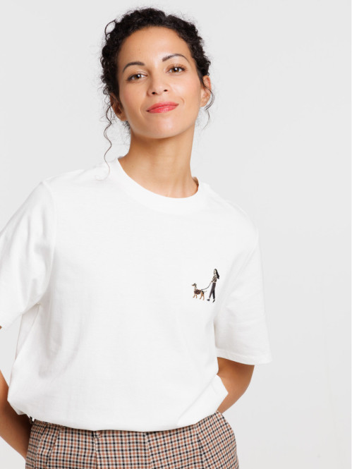 T-shirt motif teckel femme