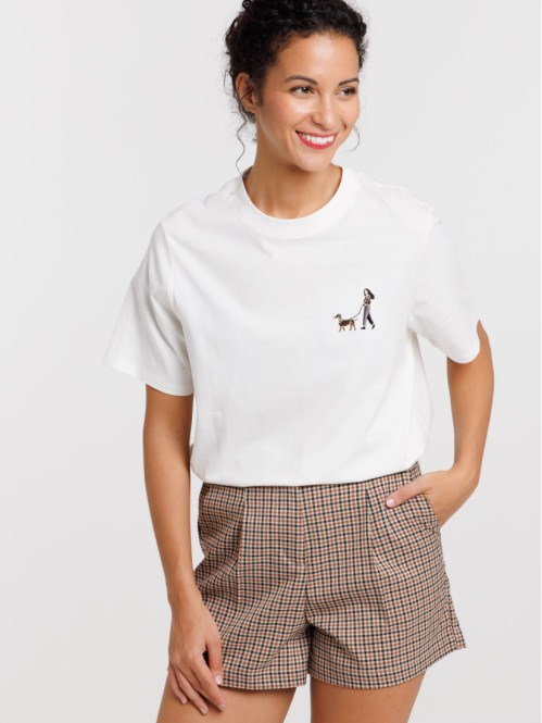 T-shirt motif teckel femme