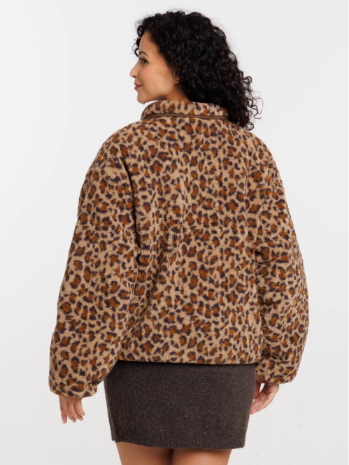 Veste réversible léopard femme