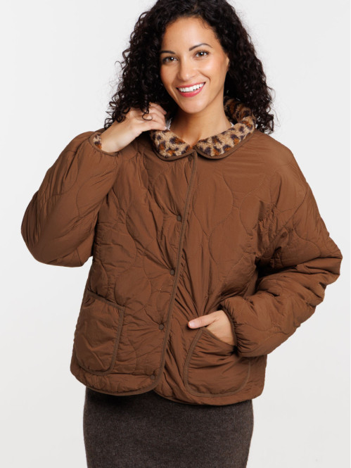 Veste réversible léopard femme