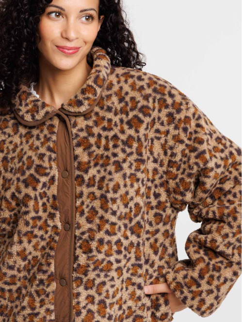 Veste réversible léopard femme