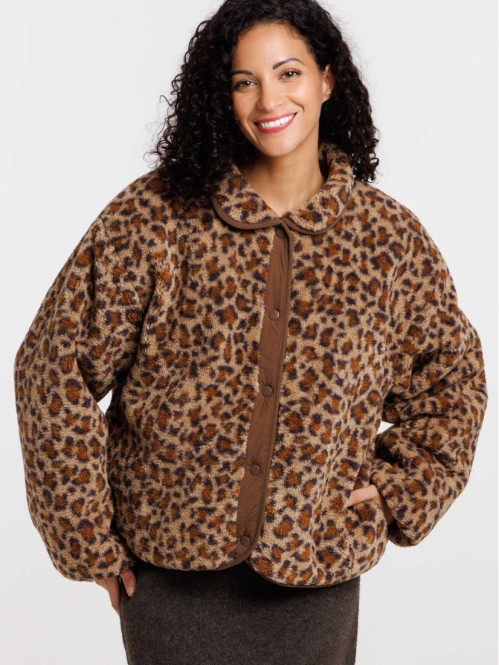 Veste réversible léopard femme