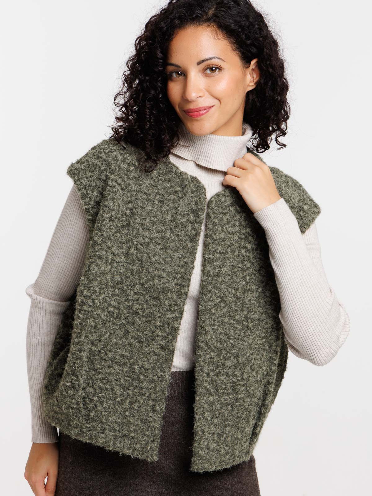 Veste sans manches smokey olive femme Veste sans manches smokey olive femme
