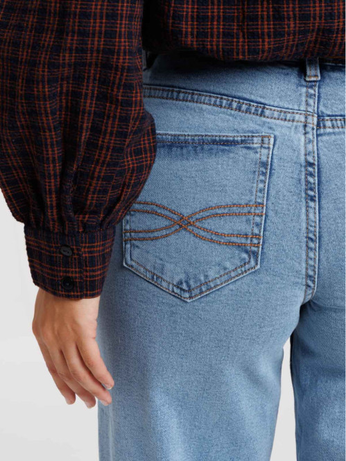Jean wide leg double stone...