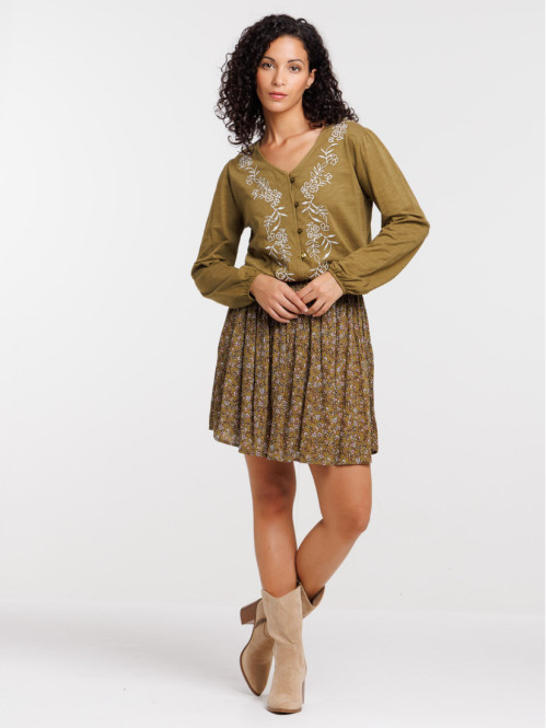 Jupe courte fleurie femme