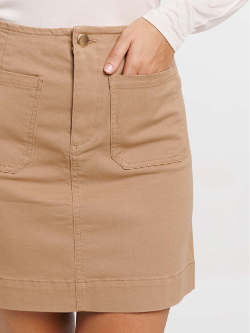Jupe courte poches avant femme