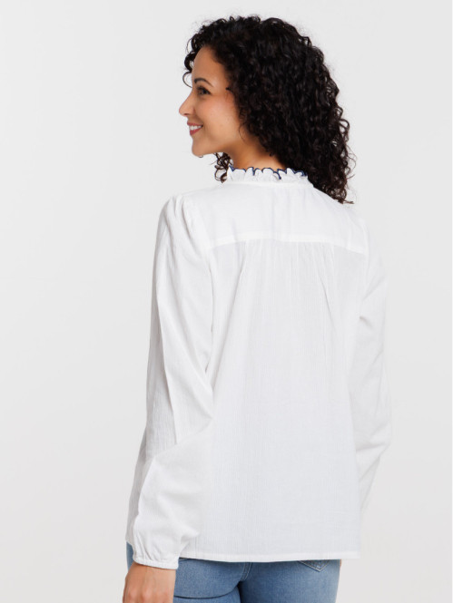 Chemise col montant volant...