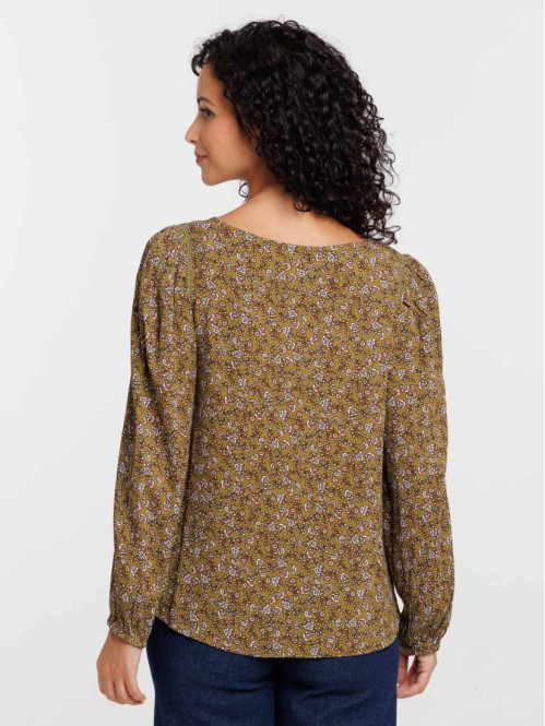 Blouse fleurie col V femme
