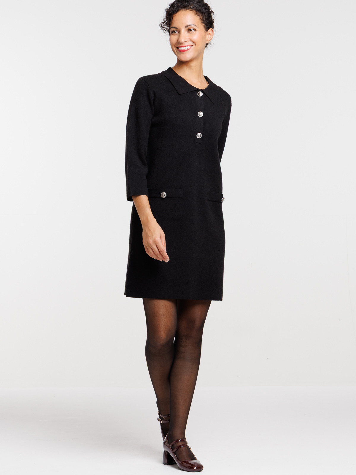 Robe pull col polo femme Robe pull col polo femme