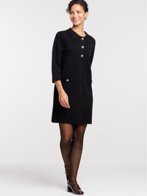 Robe pull col polo femme