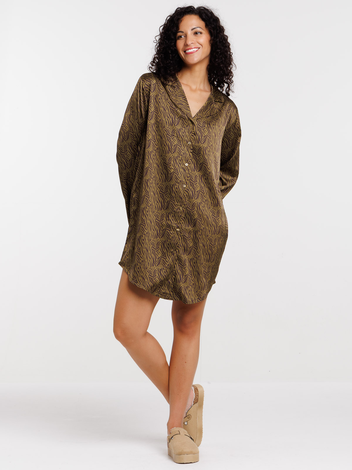 Chemise de nuit motif zébré femme