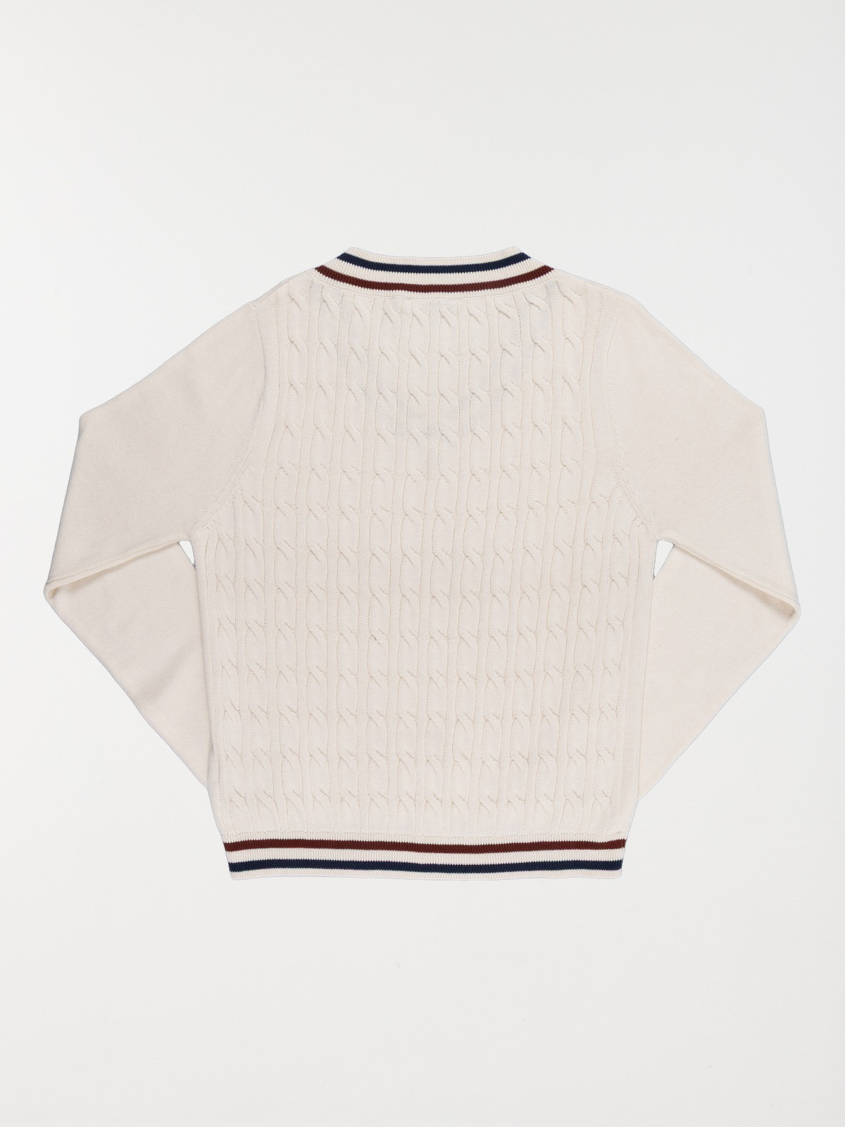 Pull col V maille torsadée fille (XXS-M)