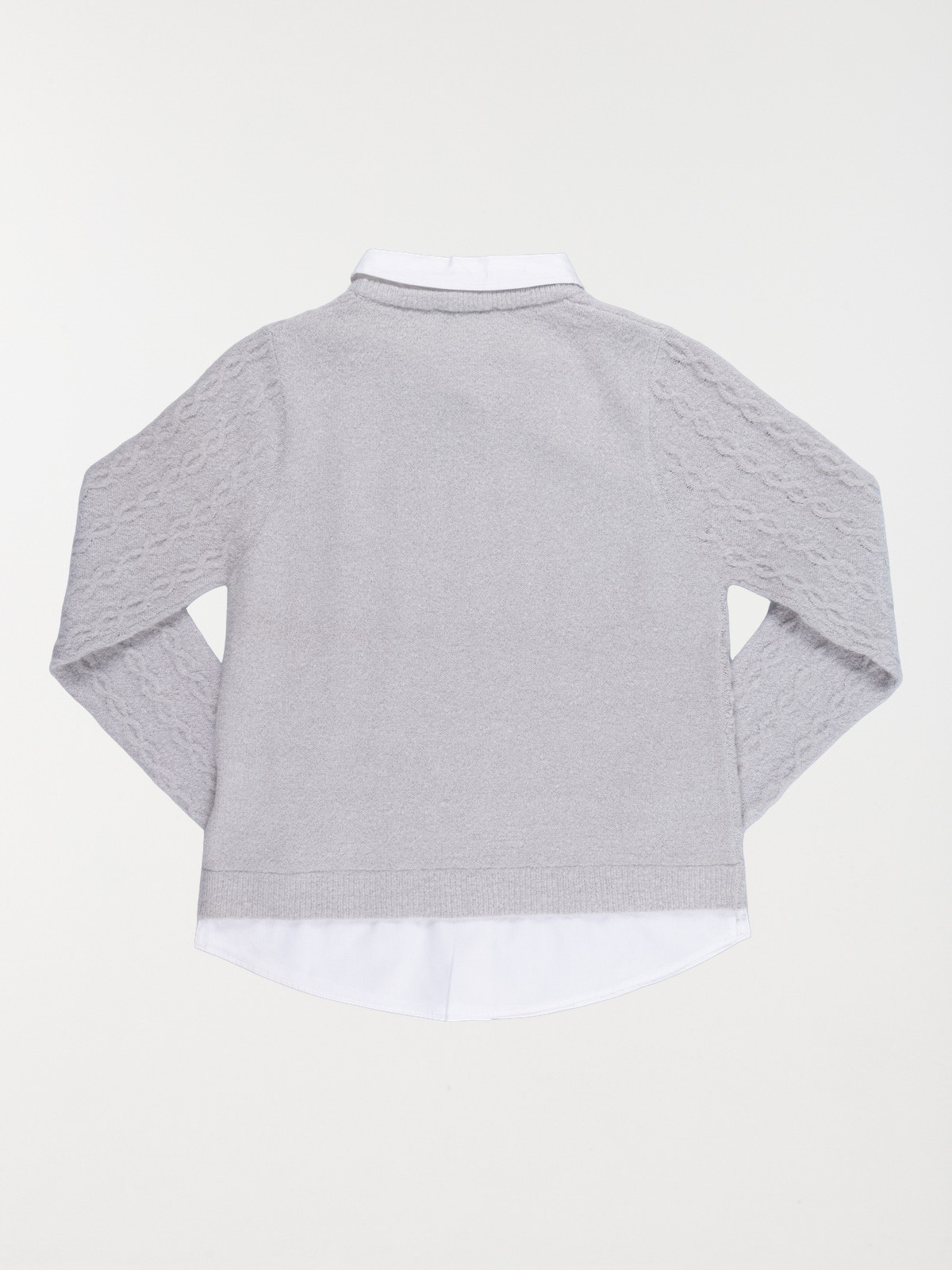 Pull 2 en 1 col chemise fille (XXS-M) Pull 2 en 1 col chemise fille (XXS-M)