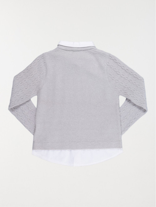 Pull 2 en 1 col chemise...