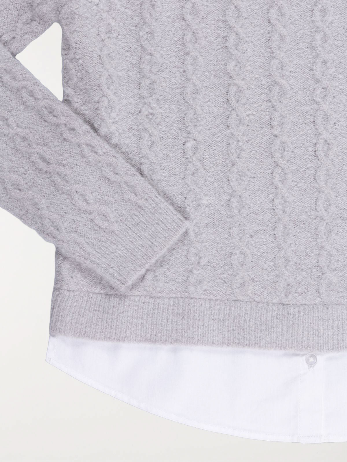 Pull 2 en 1 col chemise fille (XXS-M) Pull 2 en 1 col chemise fille (XXS-M)