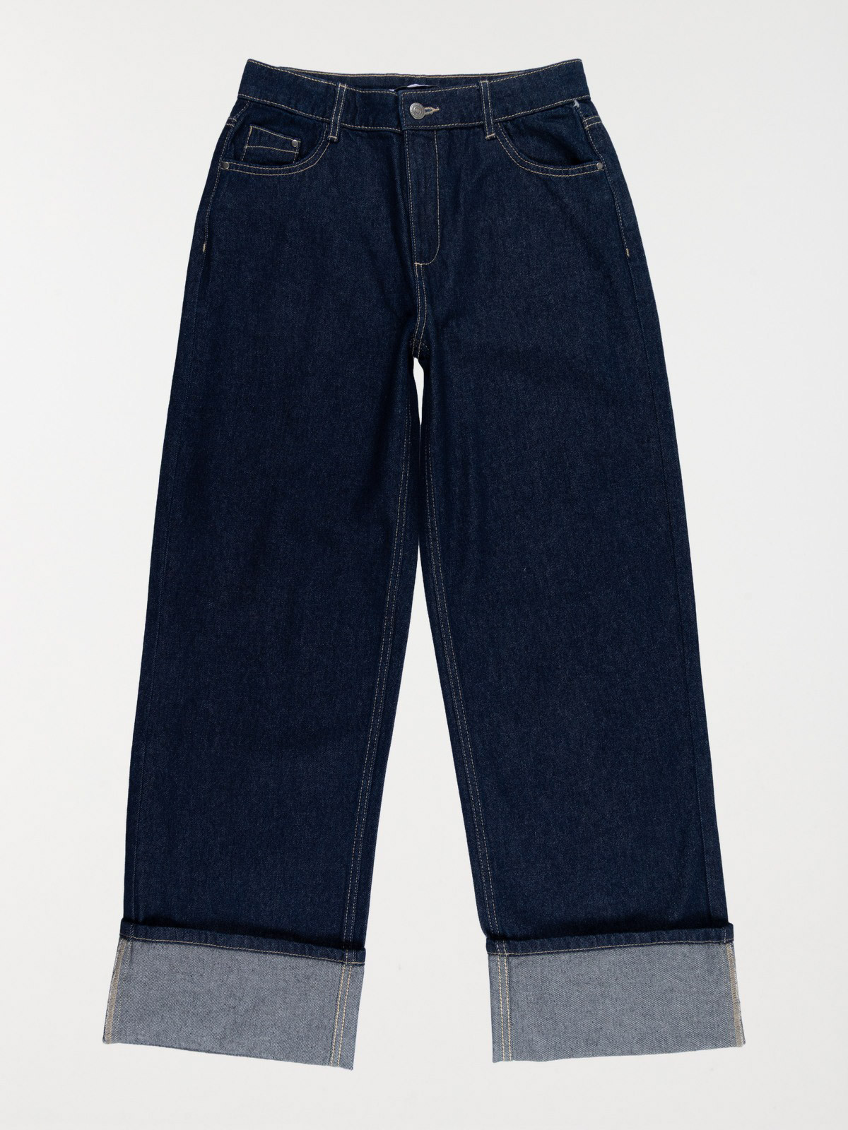 Jean revers brut baggy fille (XXS/M) Jean revers brut baggy fille (XXS/M)