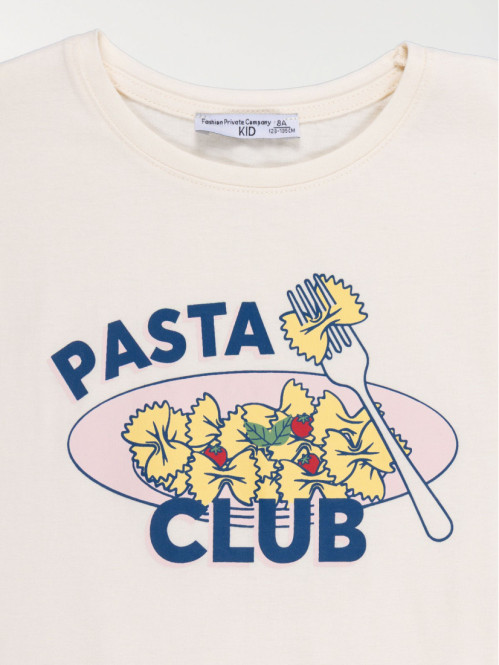 Tee-shirt pasta club fille...