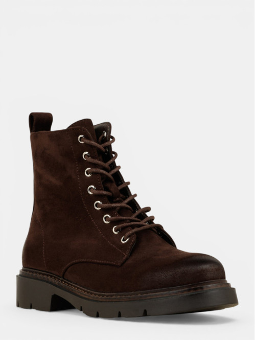 Bottines plates à lacets...